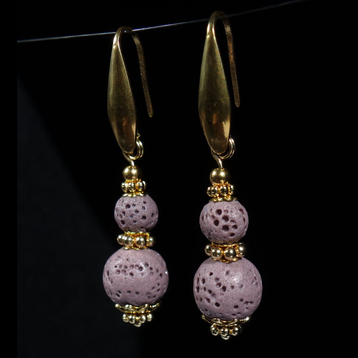 purple-lava-stone-earrings-dyed-natural-basalt-beads-pvd-plated-stainless-steel-18k-finish-03309-1