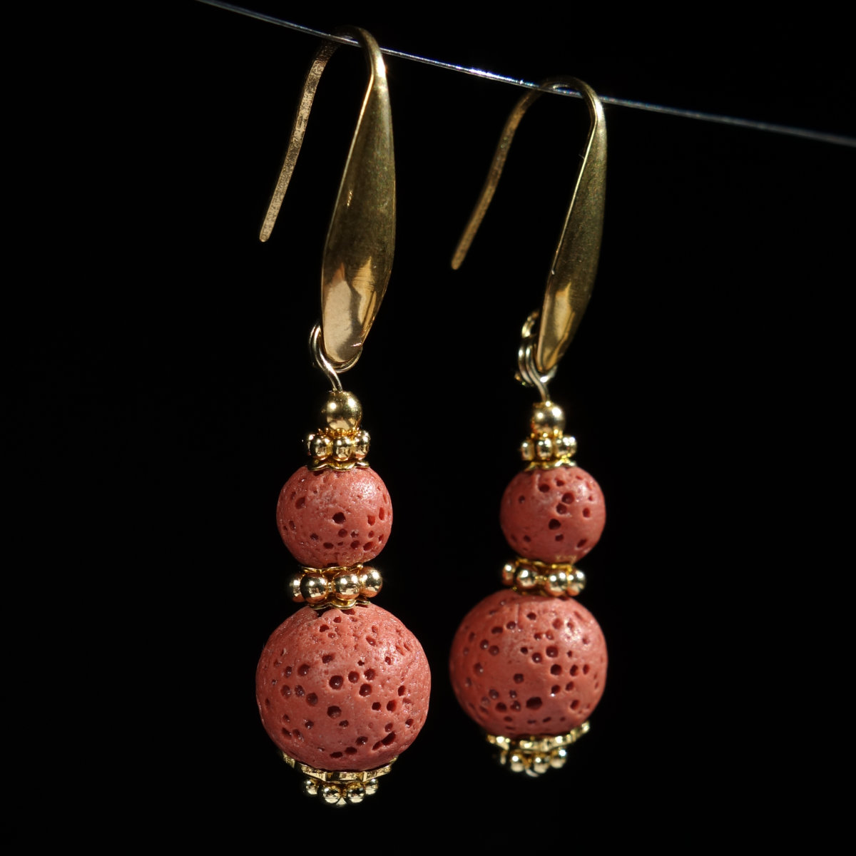red-lava-stone-earrings-dyed-natural-basalt-beads-pvd-plated-stainless-steel-18k-finish-03346-1