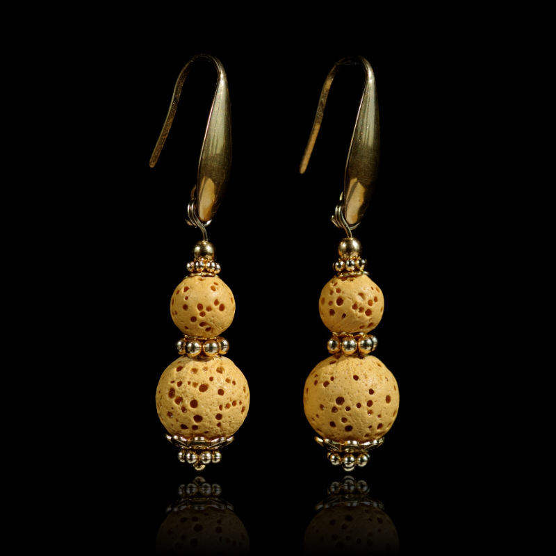 yellow-lava-stone-earrings-dyed-natural-basalt-beads-pvd-plated-stainless-steel-18k-finish-03233-1