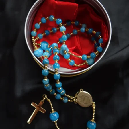 Apatite Capped Rosary Stainless Steel Silvi Simberg KOSMOS 1