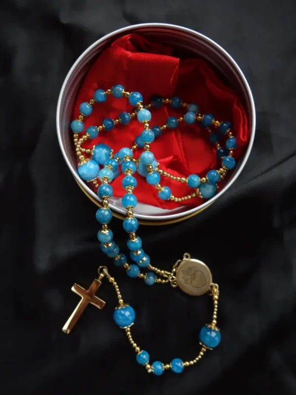 Apatite Capped Rosary Stainless Steel Silvi Simberg KOSMOS 1