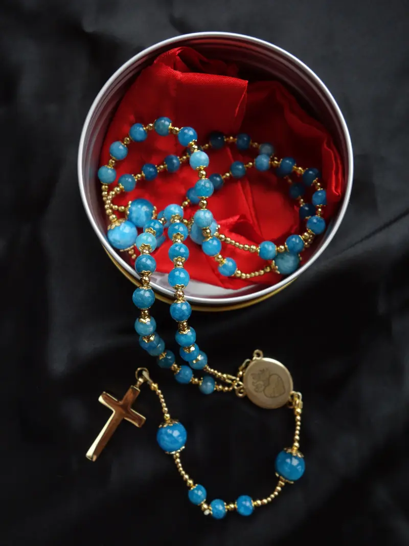 Apatite Capped Rosary Stainless Steel Silvi Simberg KOSMOS 1
