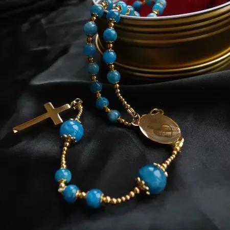 Apatite Capped Rosary Stainless Steel Silvi Simberg KOSMOS 3