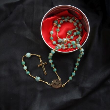 Emerald Capped Rosary Stainless Steel Silvi Simberg KOSMOS 1