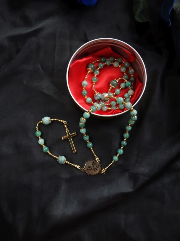 Emerald Capped Rosary Stainless Steel Silvi Simberg KOSMOS 1