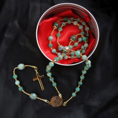 Emerald Capped Rosary Stainless Steel Silvi Simberg KOSMOS 2