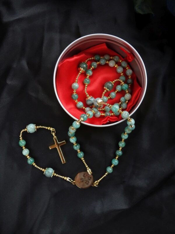 Emerald Capped Rosary Stainless Steel Silvi Simberg KOSMOS 2