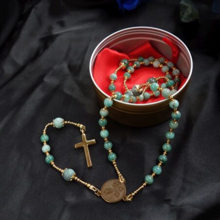 Emerald Capped Rosary Stainless Steel Silvi Simberg KOSMOS 3
