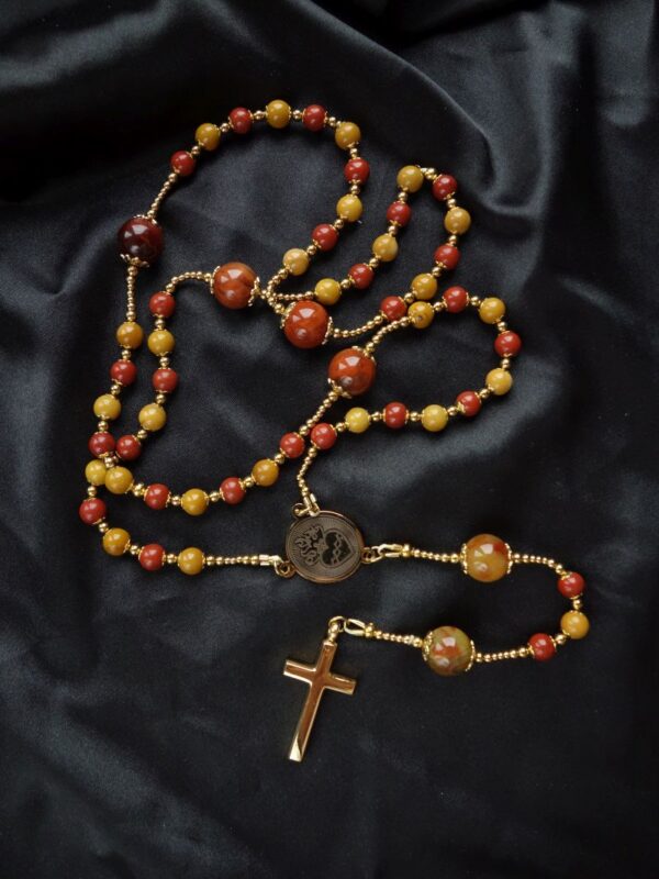 Mookaite Pietersite Capped Rosary Stainless Steel Silvi Simberg KOSMOS 1