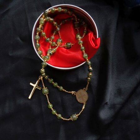 Peridot Capped Rosary Stainless Steel Silvi Simberg KOSMOS 1