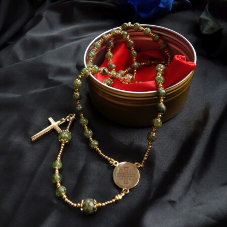 Peridot Capped Rosary Stainless Steel Silvi Simberg KOSMOS 2