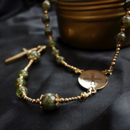 Peridot Capped Rosary Stainless Steel Silvi Simberg KOSMOS 3