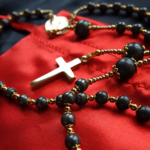 Pyrite Capped Rosary Stainless Steel Silvi Simberg KOSMOS 2