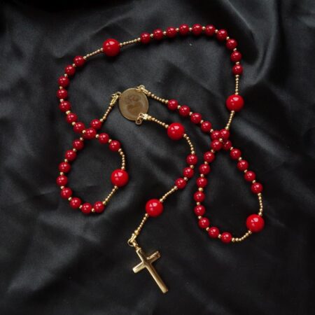 Red Ceramic Simple Rosary Stainless Steel Silvi Simberg KOSMOS 1