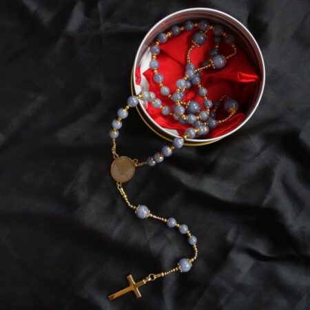 Tanzanite Capped Rosary Stainless Steel Silvi Simberg KOSMOS 1