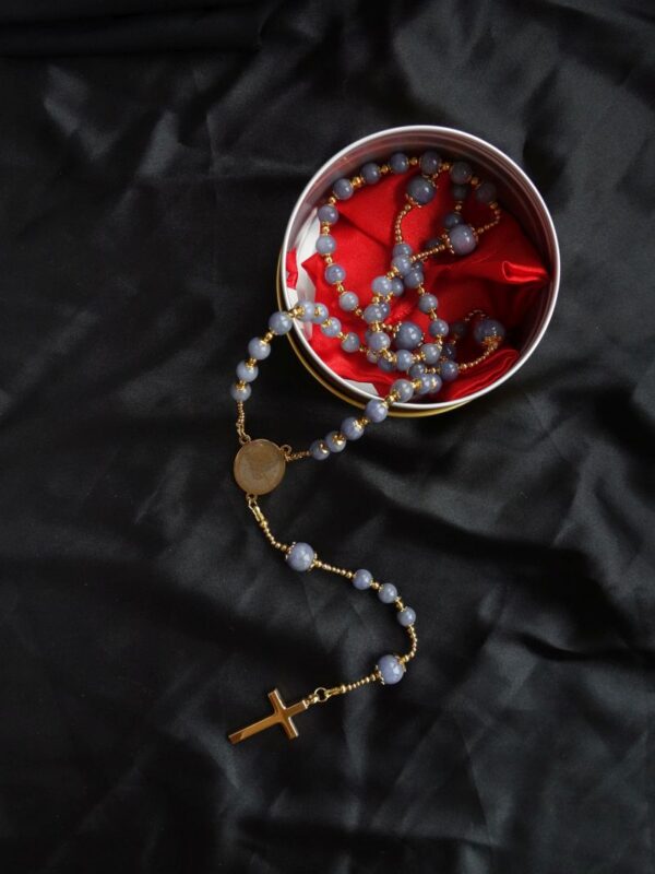 Tanzanite Capped Rosary Stainless Steel Silvi Simberg KOSMOS 1