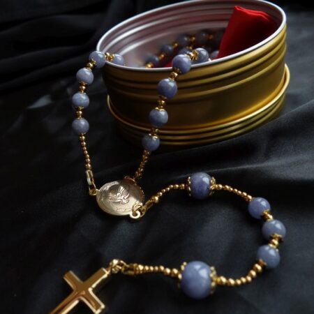 Tanzanite Capped Rosary Stainless Steel Silvi Simberg KOSMOS 2