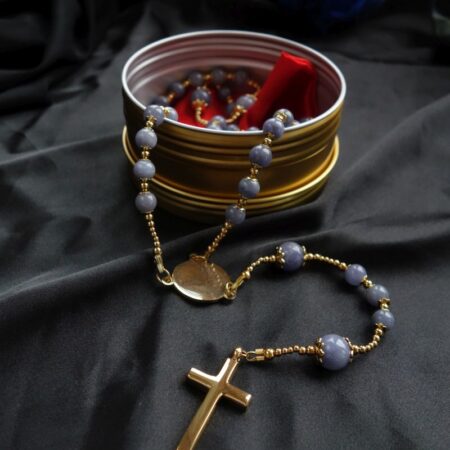 Tanzanite Capped Rosary Stainless Steel Silvi Simberg KOSMOS 3