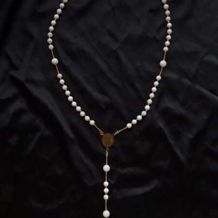 White Ceramic Simple Rosary Stainless Steel Silvi Simberg KOSMOS 1