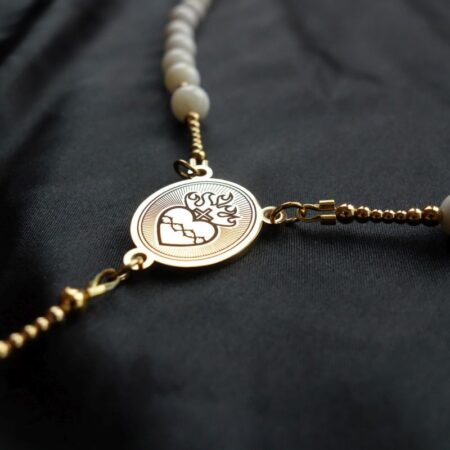 White Ceramic Simple Rosary Stainless Steel Silvi Simberg KOSMOS 2