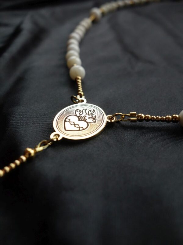 White Ceramic Simple Rosary Stainless Steel Silvi Simberg KOSMOS 2